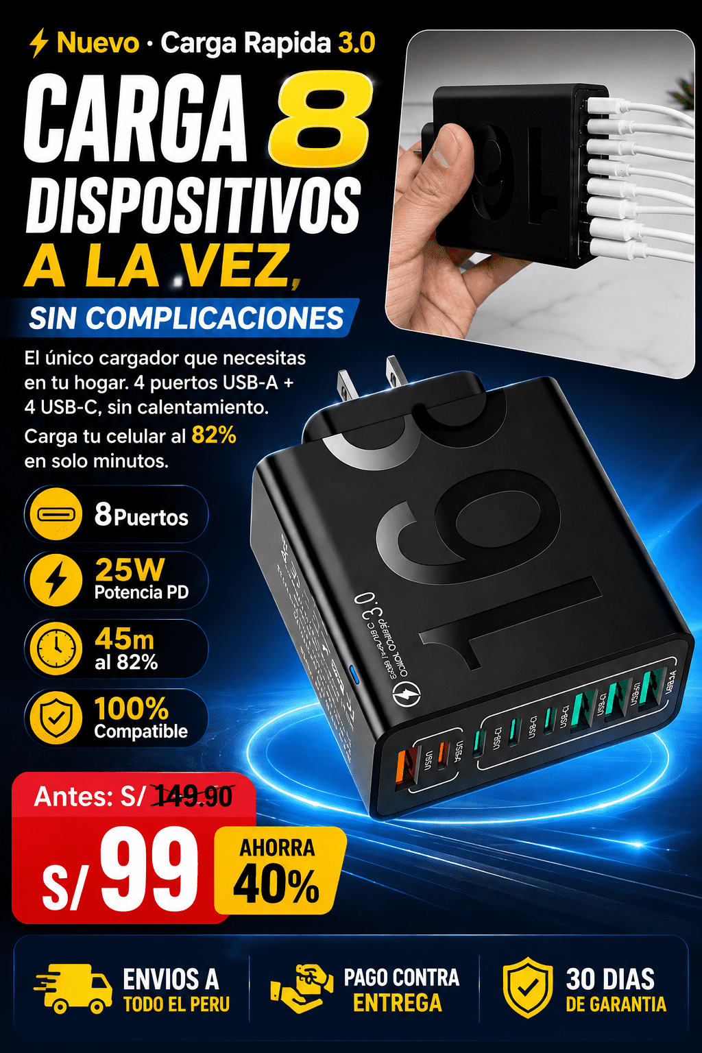 Cargador 8 en 1