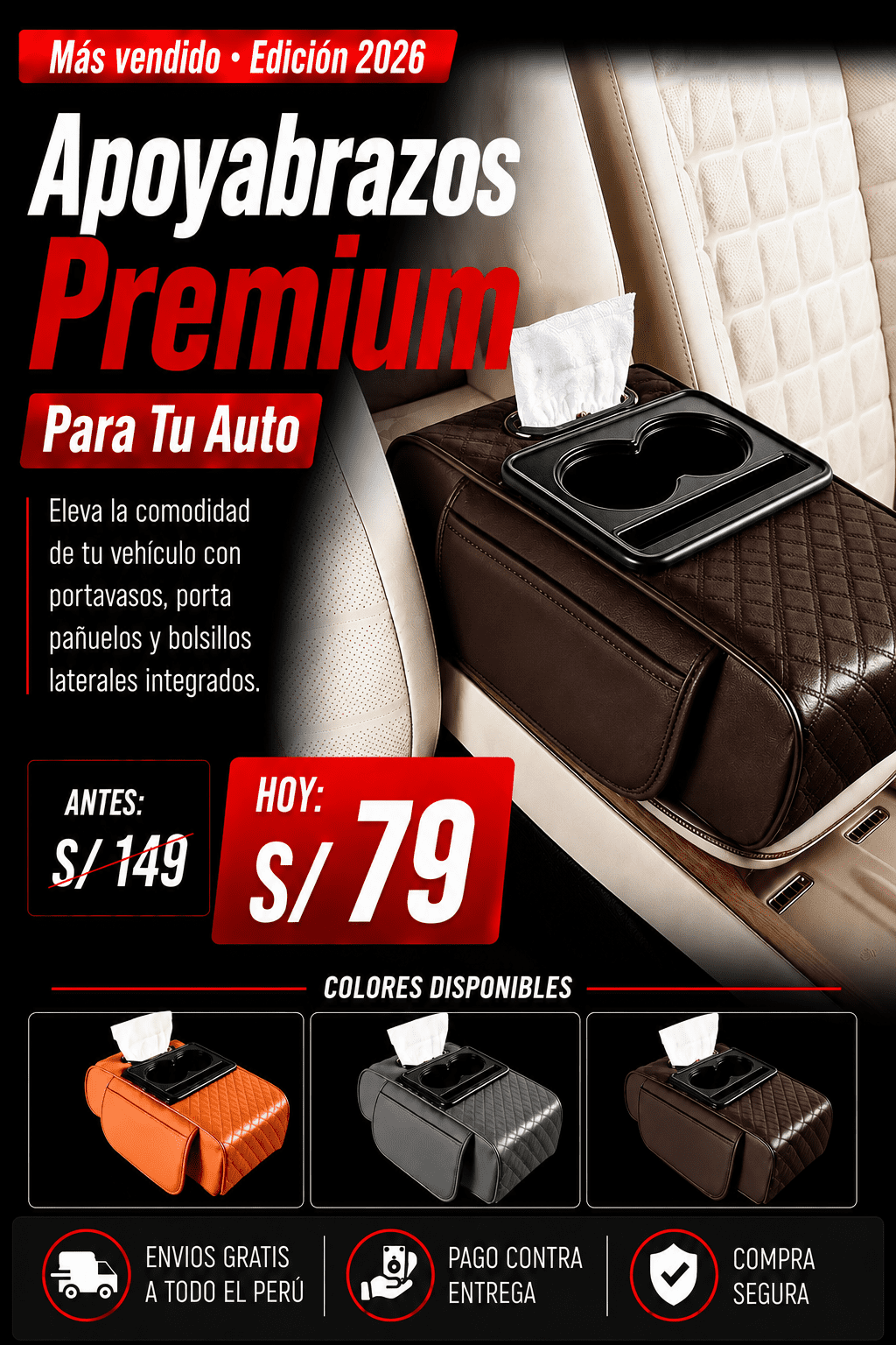 Apoyabrazos Premium para Auto