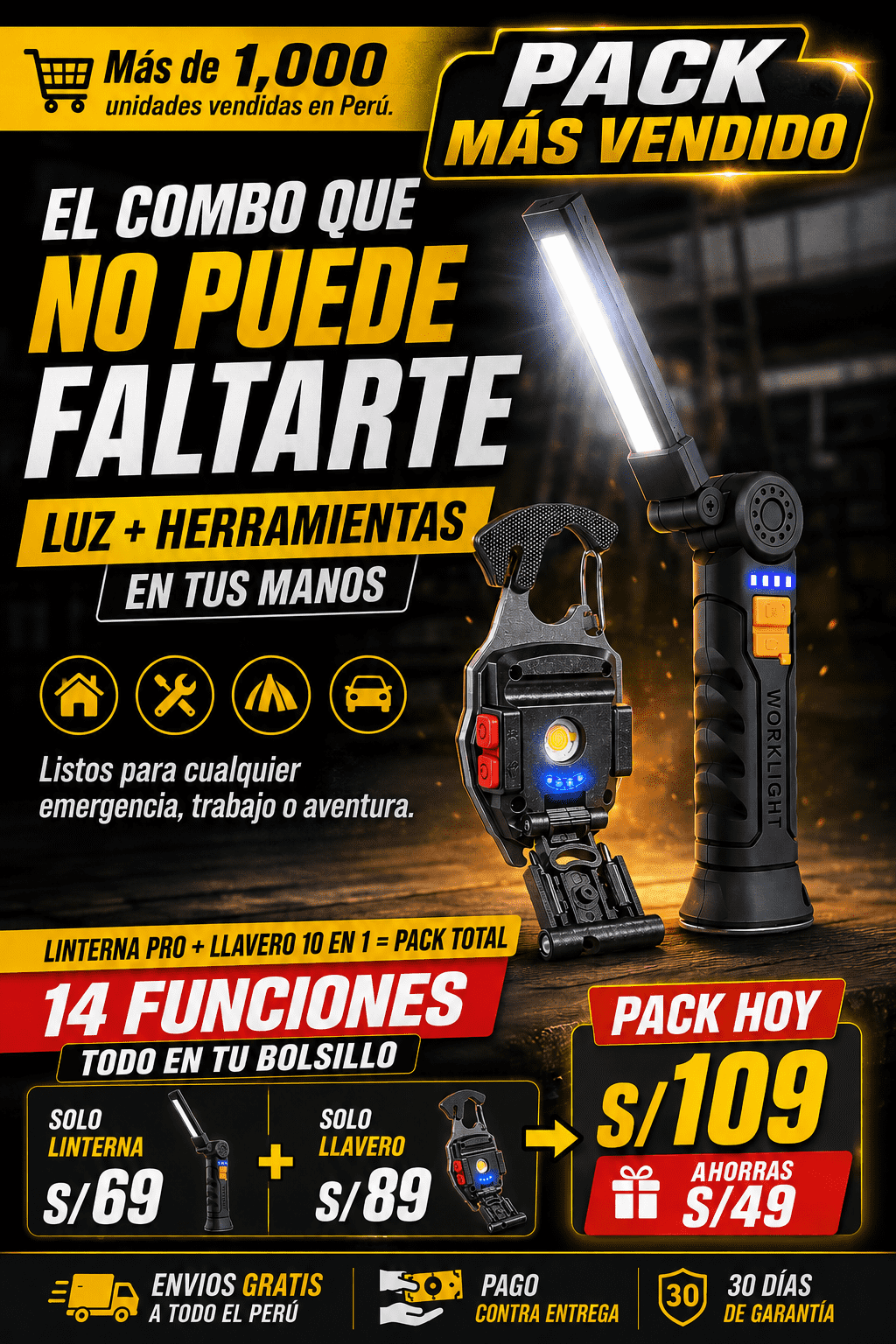 Pack Luz Led + Herramientas