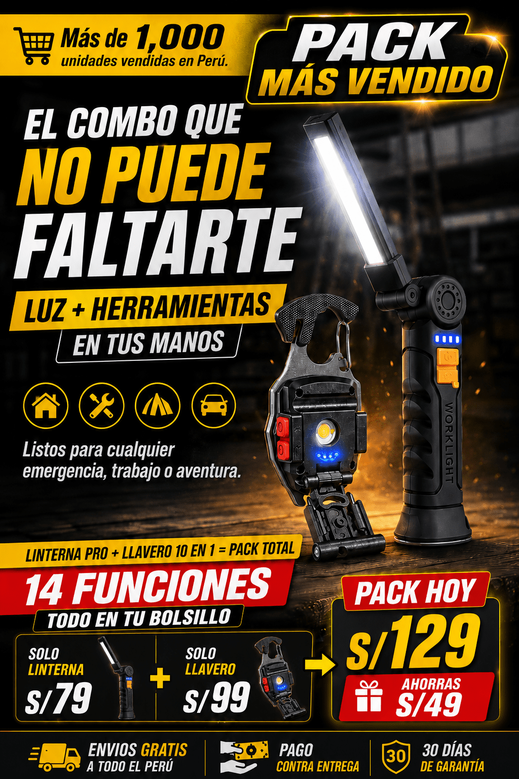 Pack Luz Led + Herramientas